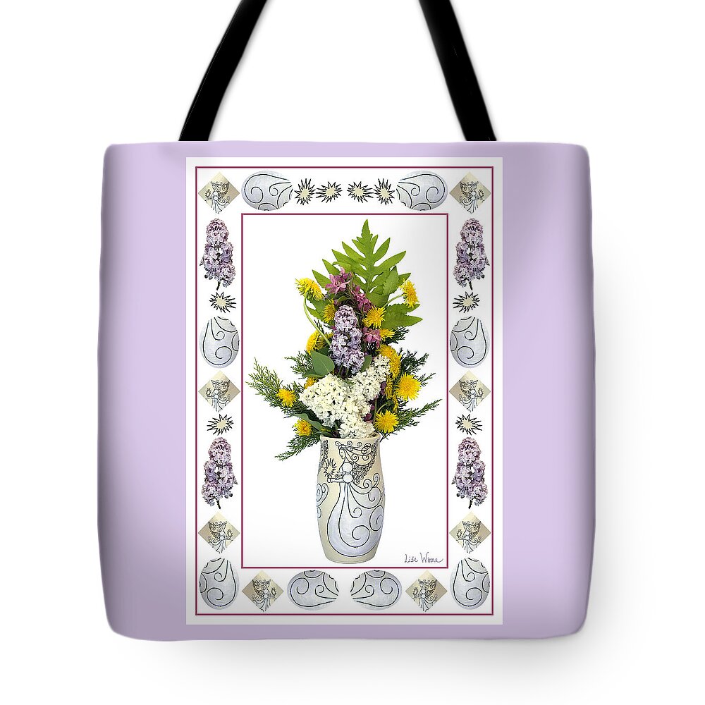 Vase By Lise Winne Tote Bag featuring the photograph Star Vase with a Bouquet From Heaven by Lise Winne