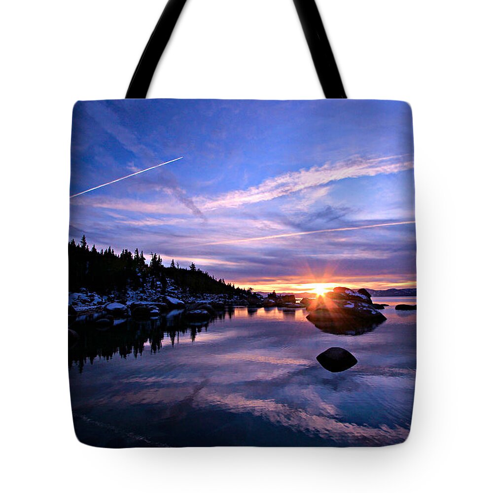 Lake Tahoe Tote Bag featuring the photograph Starburst by Sean Sarsfield