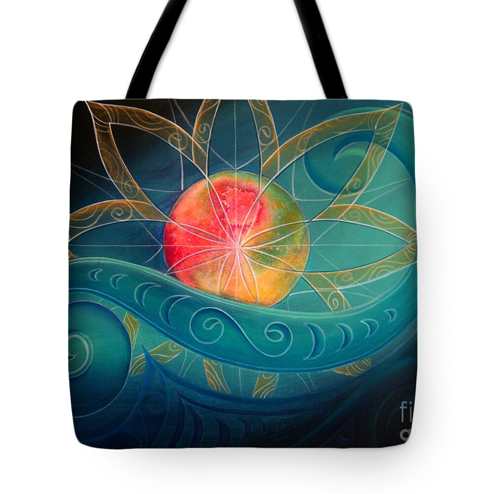 Star Tote Bag featuring the painting Starburst by Reina Cottier