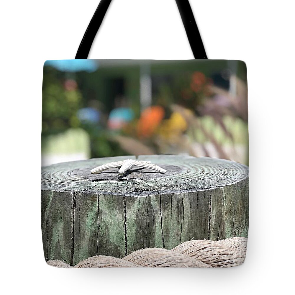 Starfish Memory Tote Bag featuring the photograph Starfish Memory by Carol Riddle