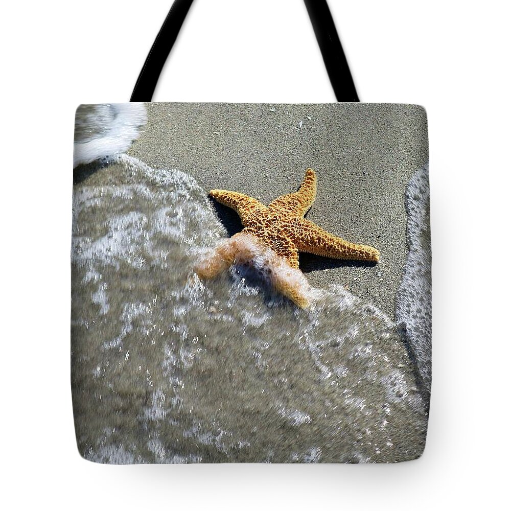 Photo For Sale Tote Bag featuring the photograph Starfish Wave by Robert Wilder Jr