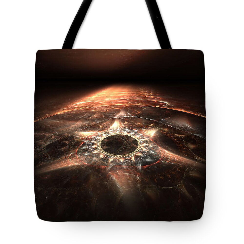 Fractal Tote Bag featuring the digital art Stargate by Richard Ortolano