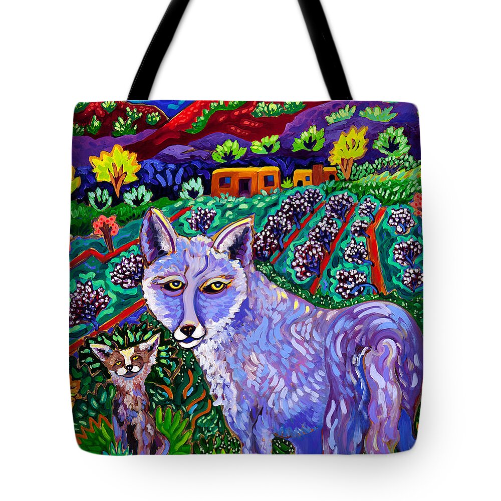 Coyotes Tote Bag featuring the painting Stargazers by Cathy Carey