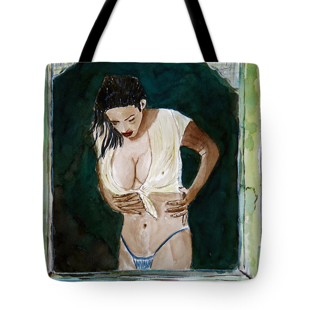 Nude Framed Prints Tote Bag featuring the photograph Staring At/// by Shlomo Zangilevitch