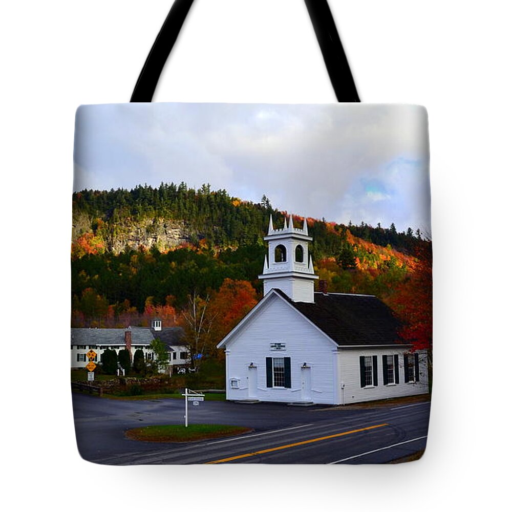 Fall Tote Bag featuring the photograph Stark Covered Bridge by Colleen Phaedra
