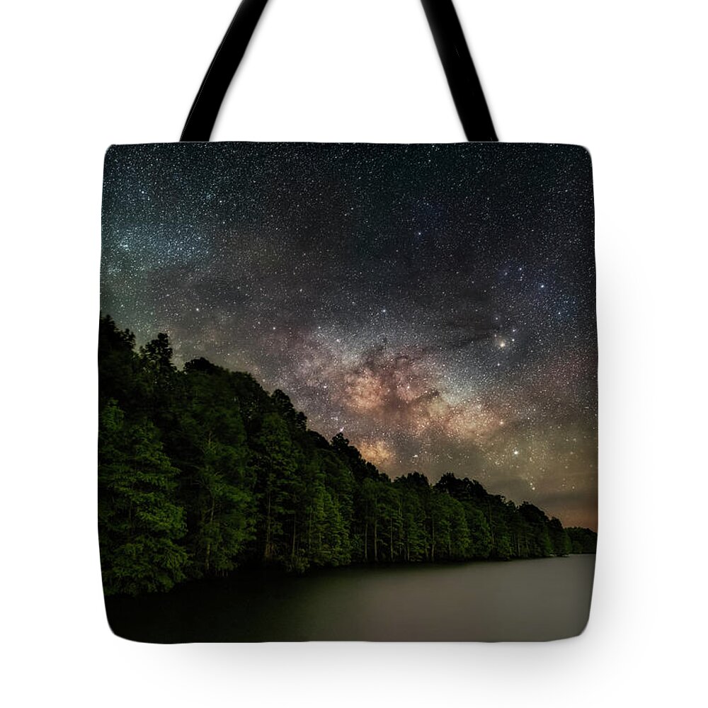 Starlight Swimming Tote Bag featuring the photograph Starlight Swimming by Russell Pugh