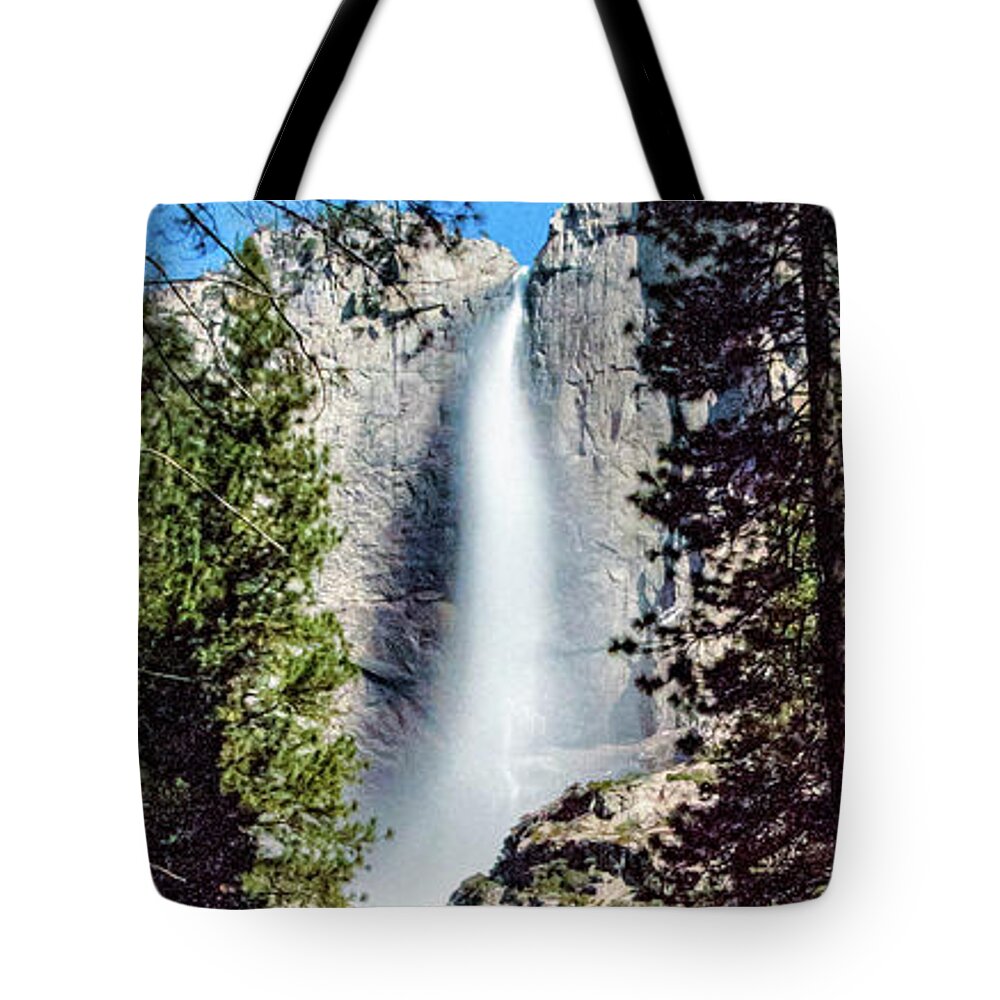 Yosemite National Park Tote Bag featuring the photograph Starry Yosemite Falls by Connie Cooper-Edwards