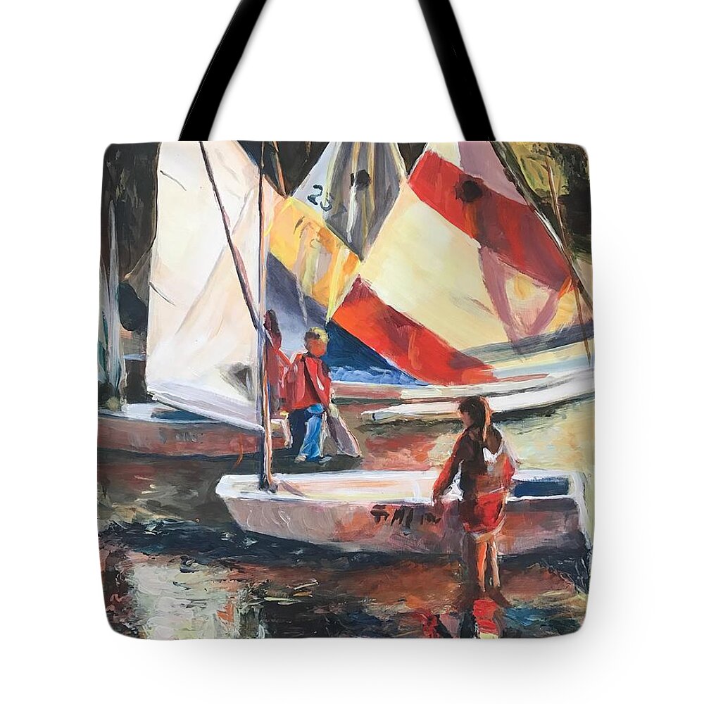 Hope Town Tote Bag featuring the painting Starting Young by Josef Kelly