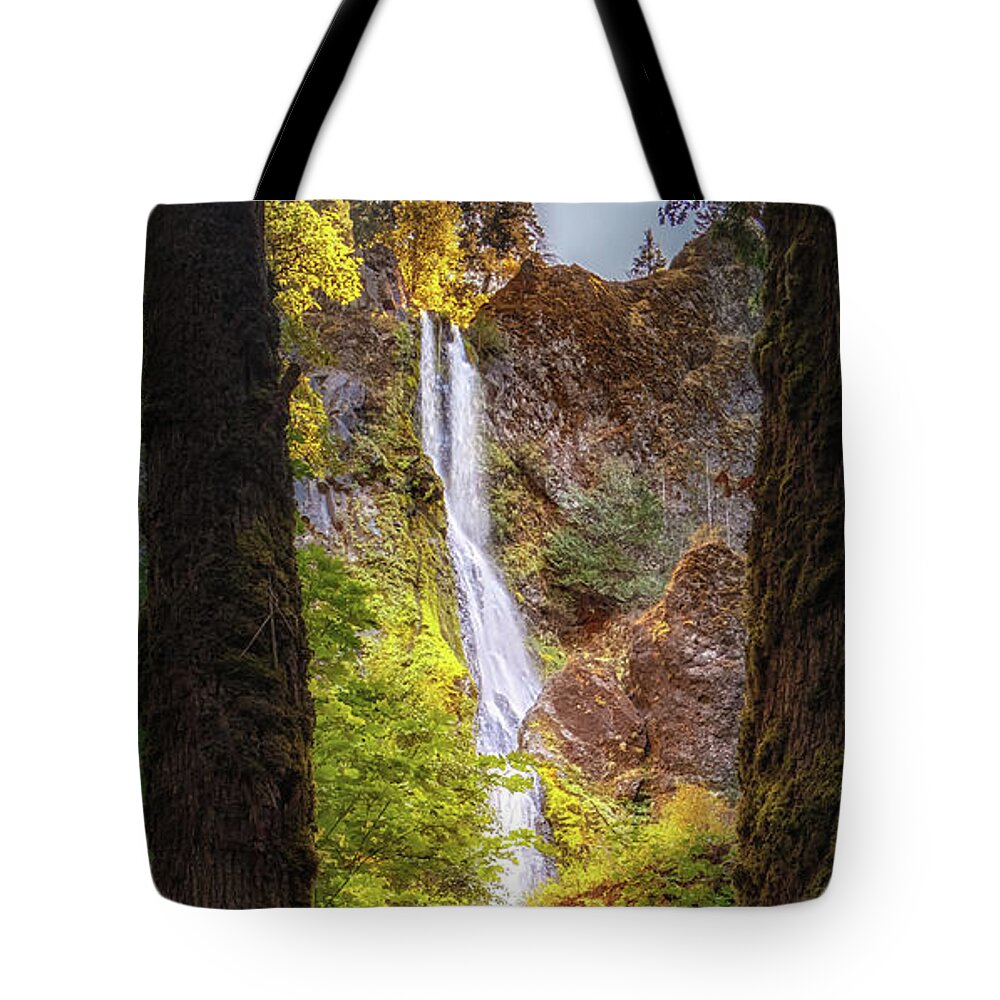 Columbia River Gorge Tote Bag featuring the photograph Starvation Falls by Sylvia J Zarco