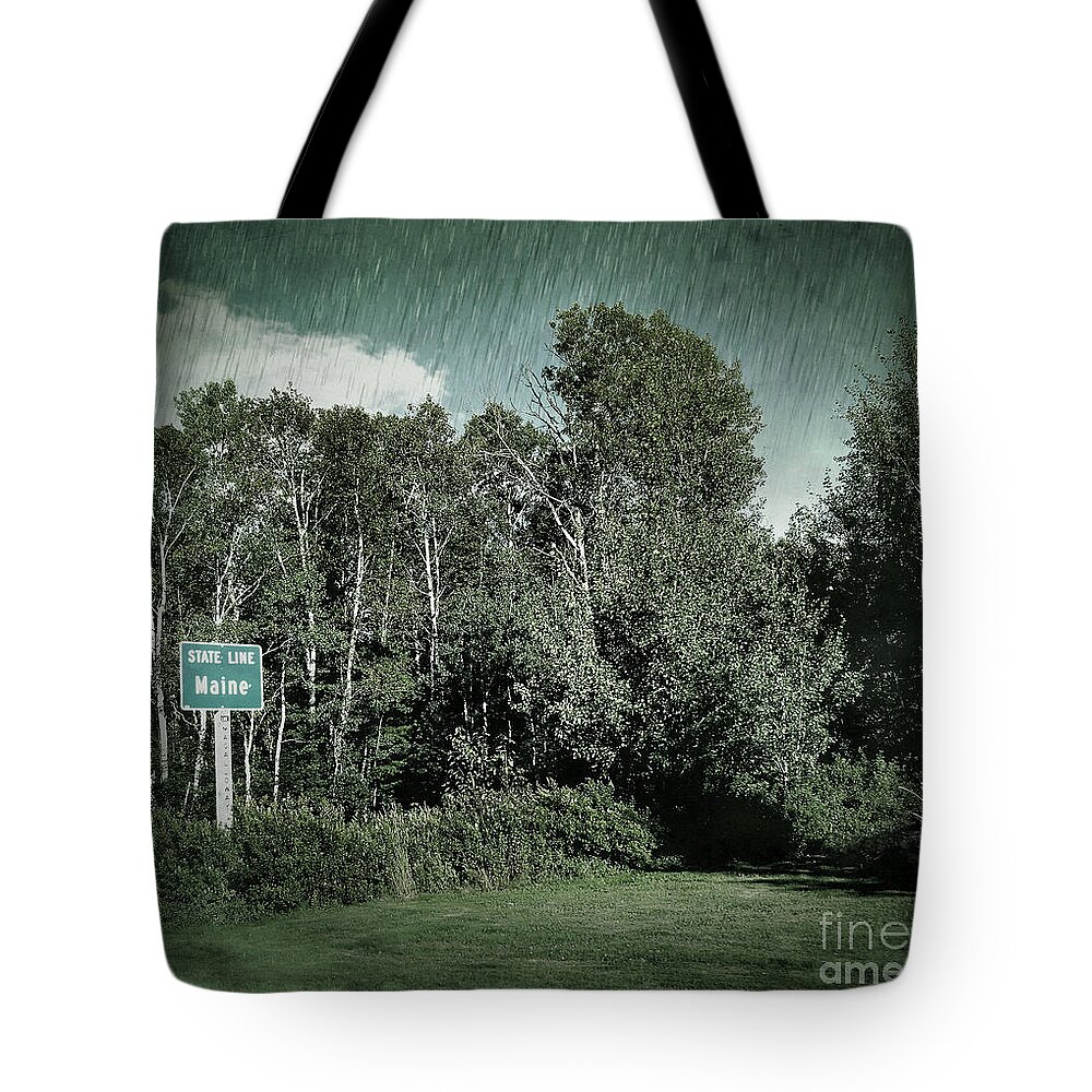 Maine Tote Bag featuring the photograph State Line Maine by Onedayoneimage Photography