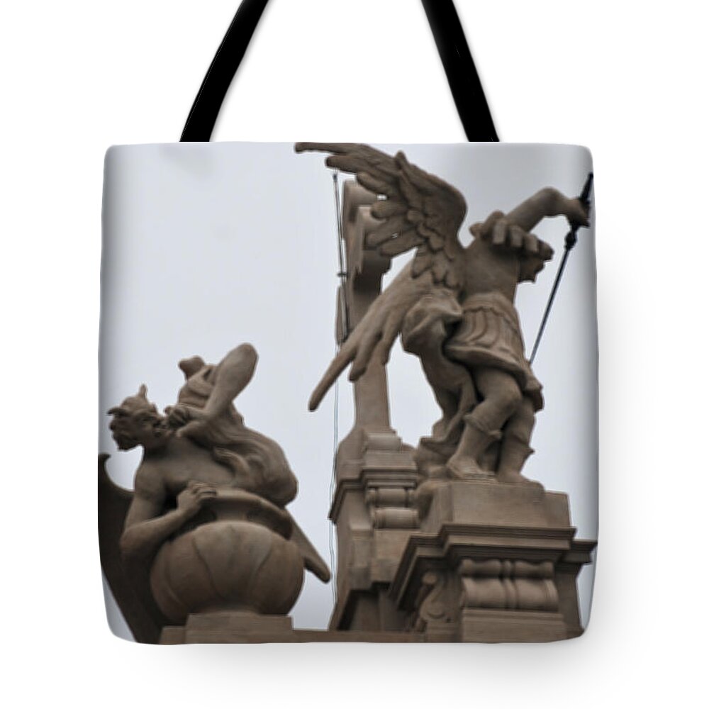 Brunate Tote Bag featuring the photograph Statues by Fabio Caironi