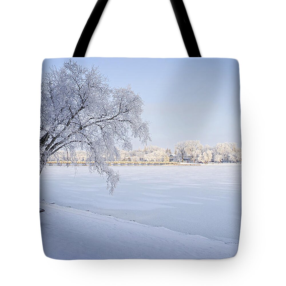 Winter Tote Bag featuring the photograph Stay a While by Sandra Parlow