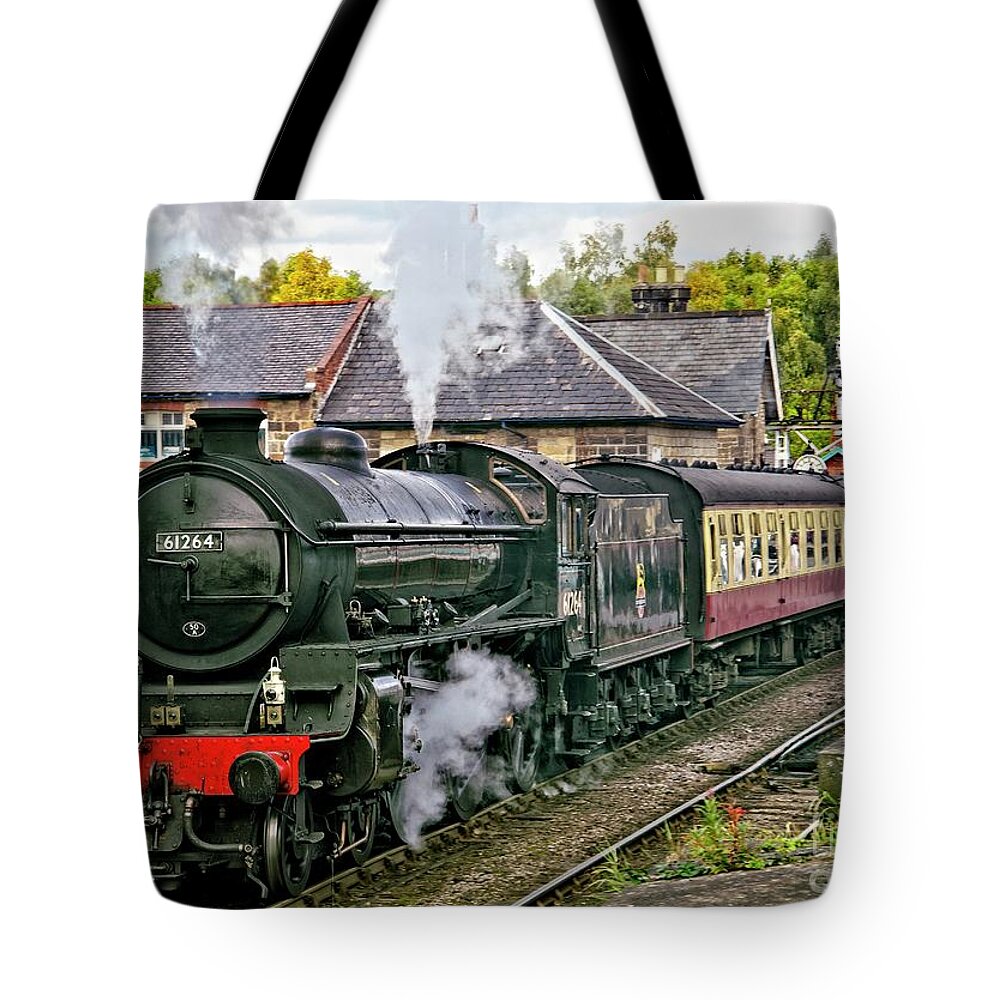 Steam Train Tote Bag featuring the photograph Steaming out of Grosmont Station by Martyn Arnold