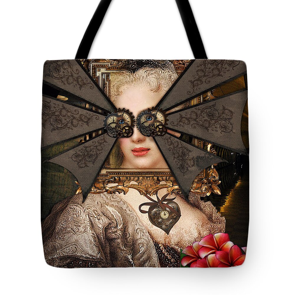 Lady Tote Bag featuring the digital art Steampunk Madame by Sue Masterson