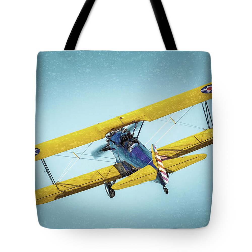  Boeing Tote Bag featuring the photograph Stearman by James Barber