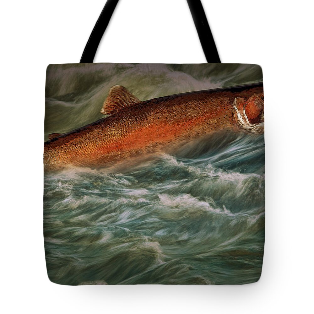 Art Tote Bag featuring the photograph Steelhead Trout Fish No.143 by Randall Nyhof
