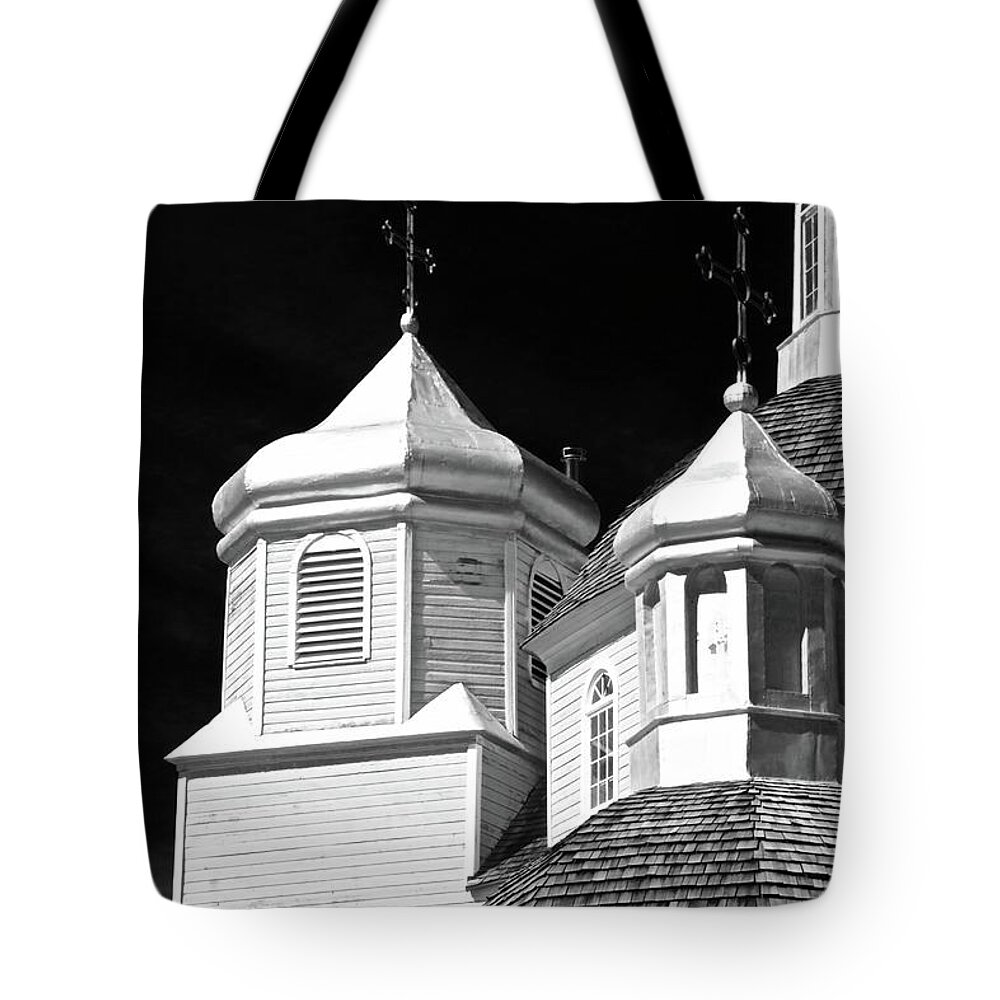  Tote Bag featuring the photograph Steeples Noir by Brian Sereda