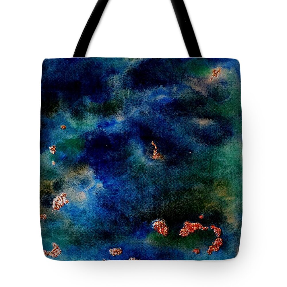 Stars Tote Bag featuring the painting Stella Insula by Laura Hamill