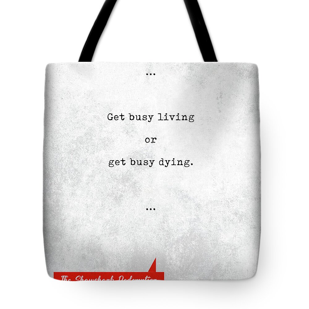 Stephen King Tote Bag featuring the mixed media Stephen King Quotes - The Shawshank Redemption - Literary Quotes - Book Lover Gifts - Typewriter Art by Studio Grafiikka