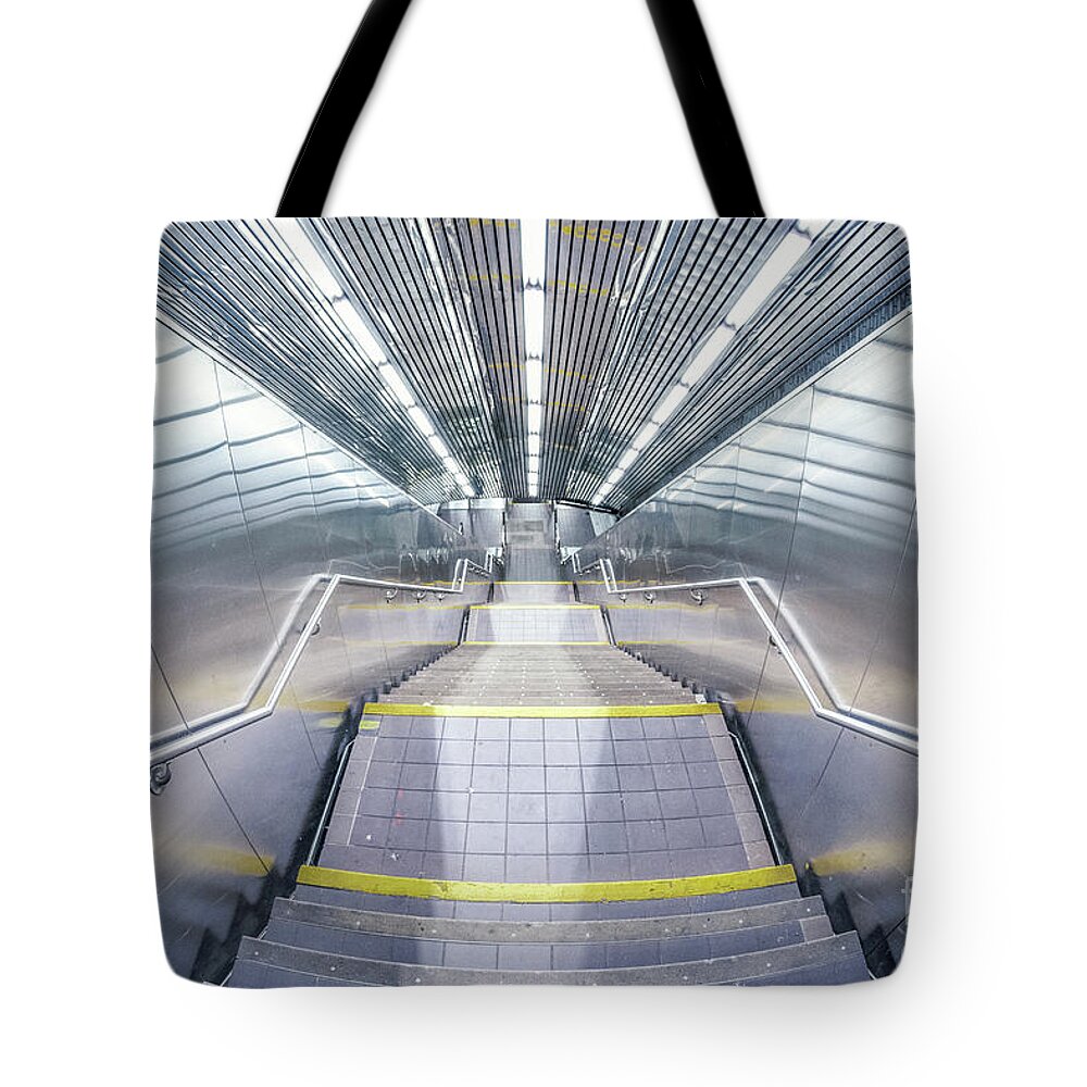 Kremsdorf Tote Bag featuring the photograph Stepping Down To The Underground by Evelina Kremsdorf