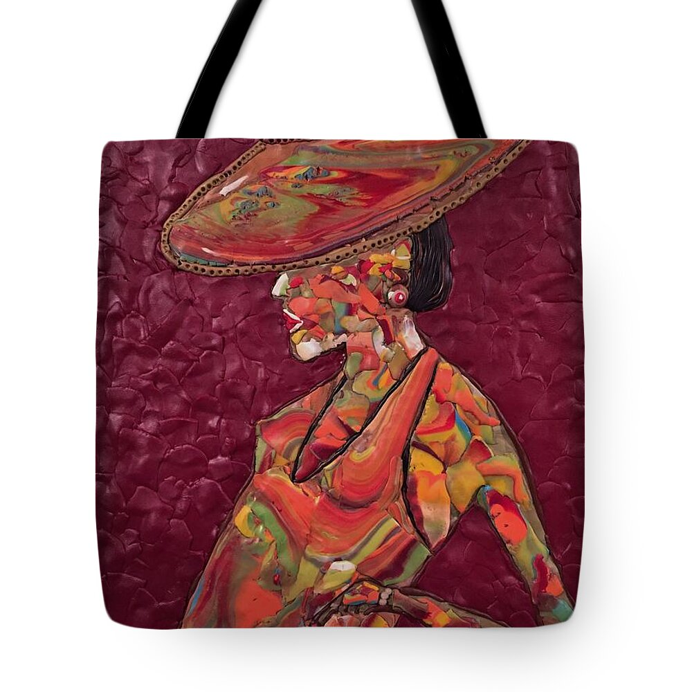 Portrait Tote Bag featuring the mixed media Stepping Out by Deborah Stanley