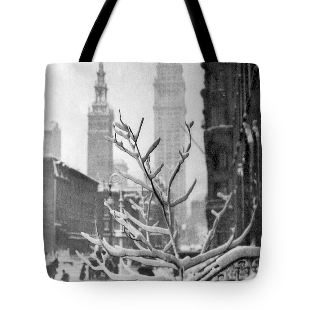 1914 Tote Bag featuring the photograph NEW YORK - THE TOWERS, c1914 by Alfred Stieglitz