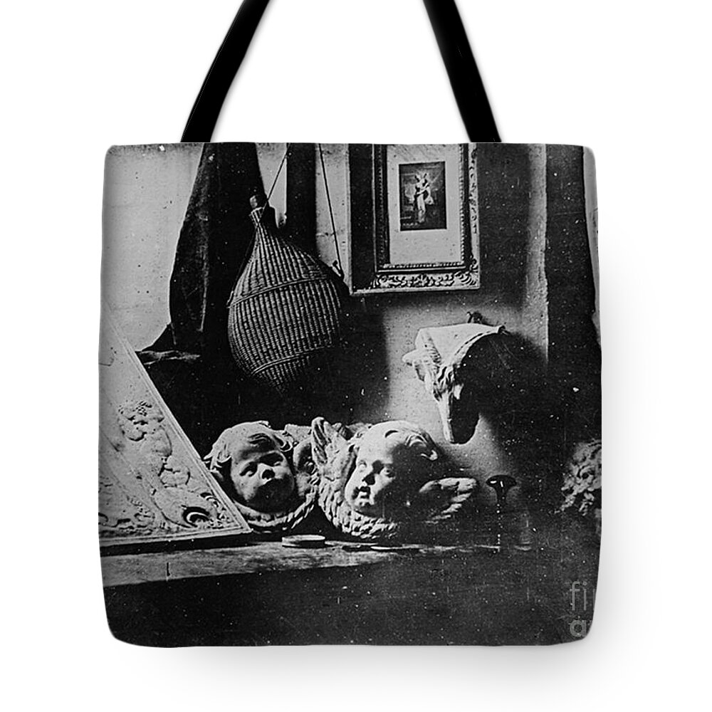 Louis Daguerre Tote Bag featuring the photograph Still Life By Daguerre, First Photo by Science Source