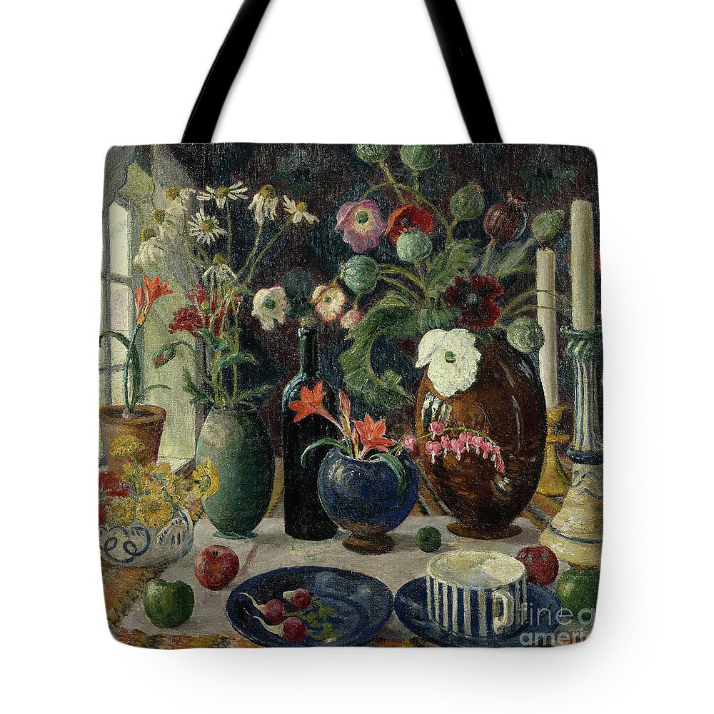 Nikolai Astrup Tote Bag featuring the painting Still life by O Vaering
