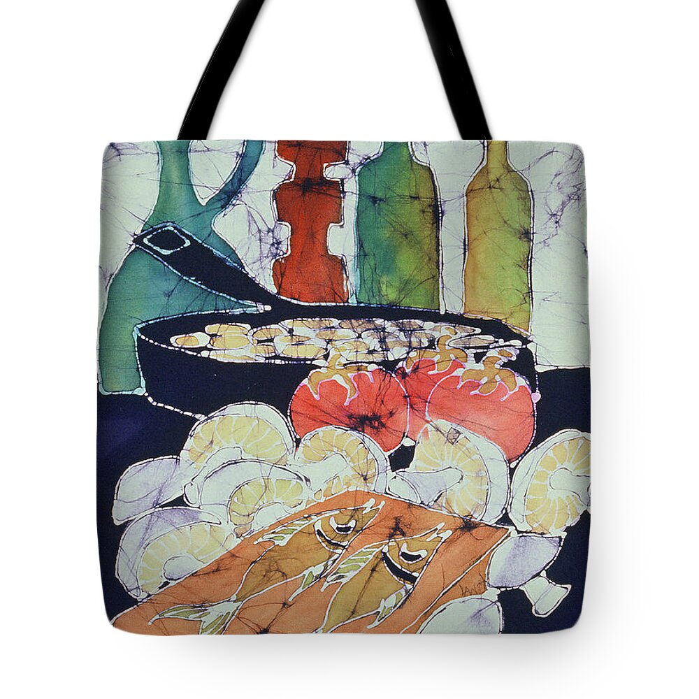 Still Life Tote Bag featuring the tapestry - textile Still Life with Blues by Carol Law Conklin
