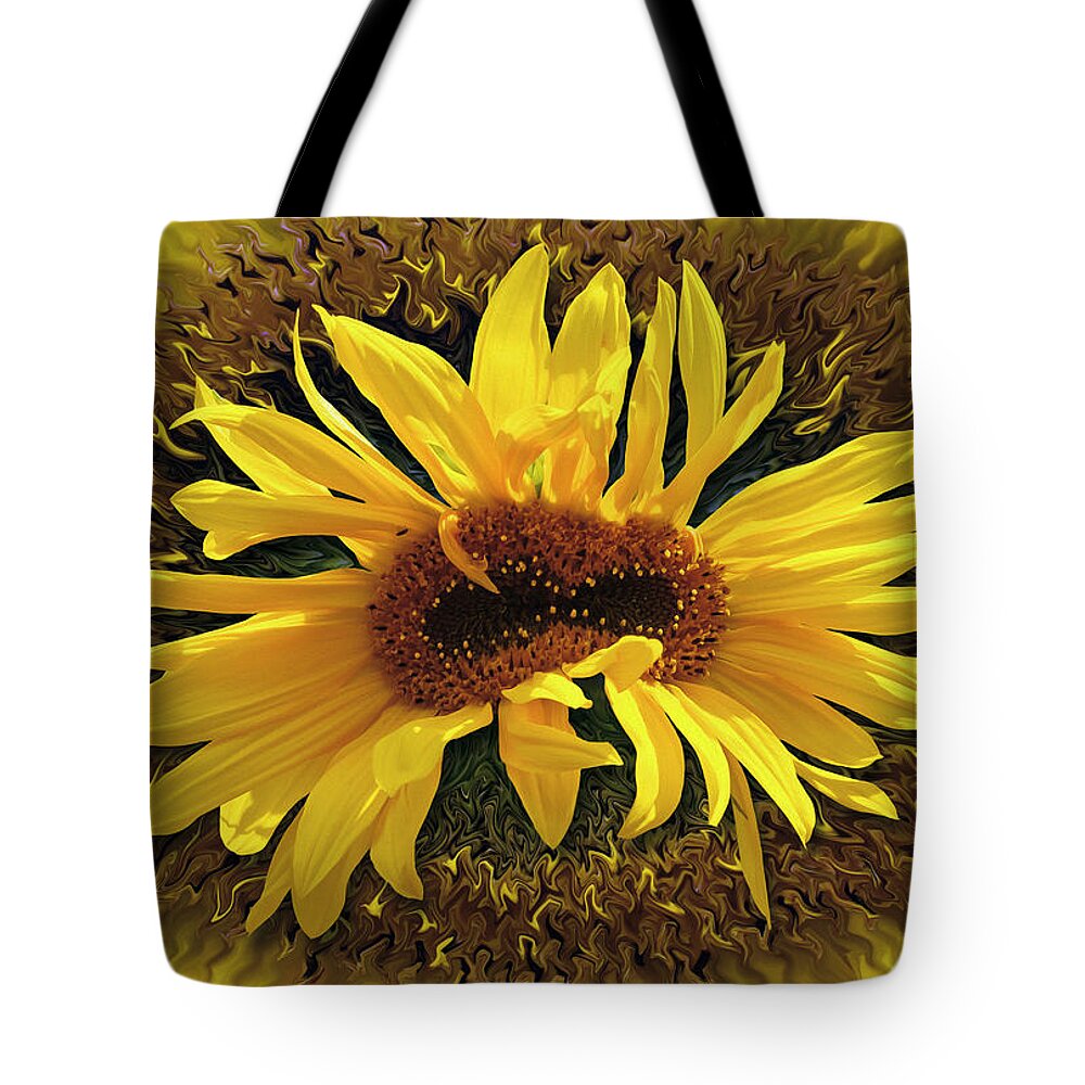Desert Forest And Garden Tote Bag featuring the digital art Still Life With Sunflower by Becky Titus