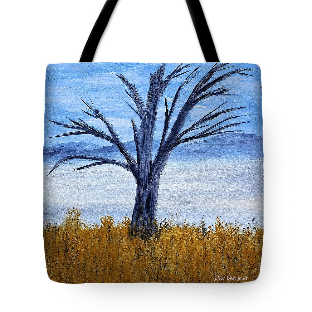 Tree Tote Bag featuring the painting Still Standing by Dick Bourgault