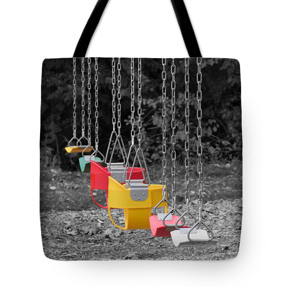Richard Reeve Tote Bag featuring the photograph Still Swings by Richard Reeve