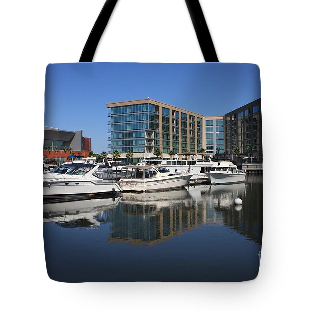Stockton Tote Bag featuring the photograph Stockton Waterscape by Carol Groenen