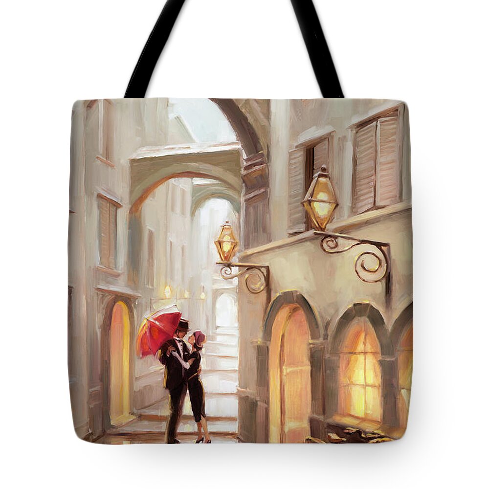 Love Tote Bag featuring the painting Stolen Kiss by Steve Henderson