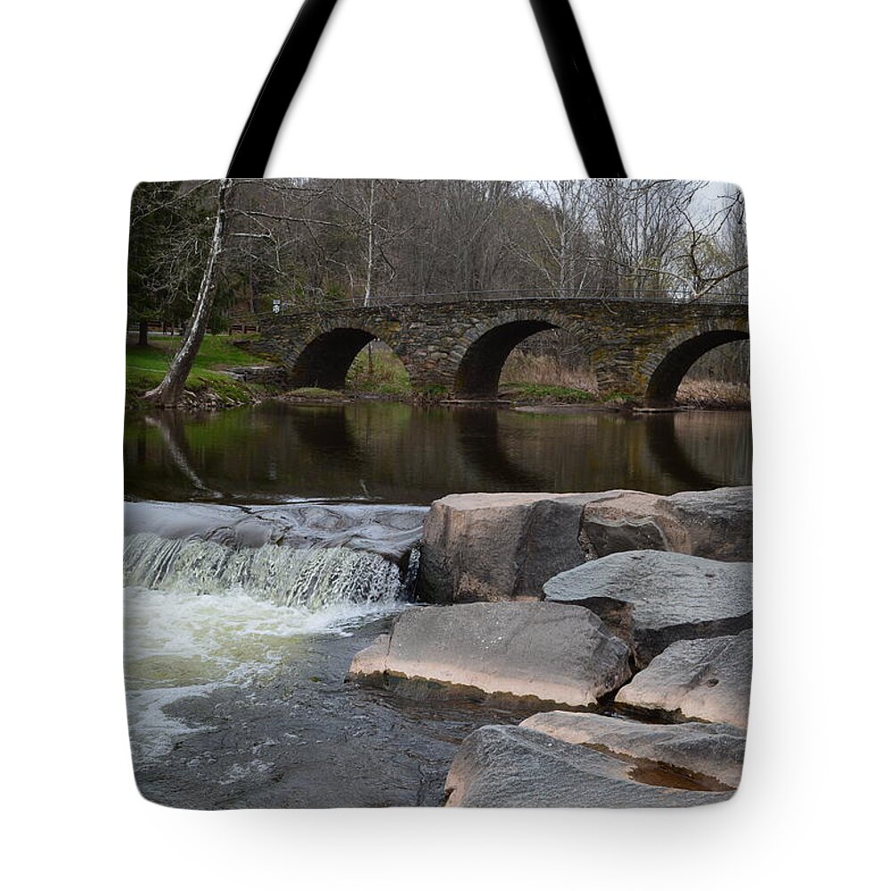 Stone Arch Tote Bag featuring the photograph Stone Arch Bridge by Silvana Sykes