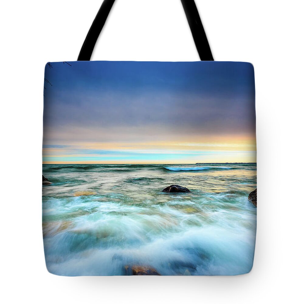 Boulder Tote Bag featuring the photograph Stone Rush by Andrew Slater
