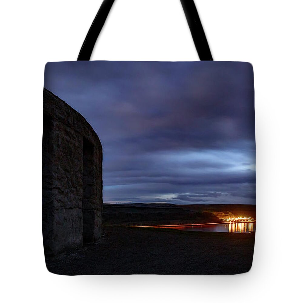 Night Tote Bag featuring the photograph Stonehenge and the Columbia by Cat Connor