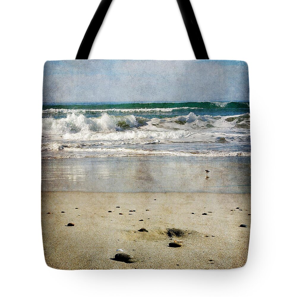 Zmudowski Tote Bag featuring the photograph Stones Along the Shore by Laura Iverson