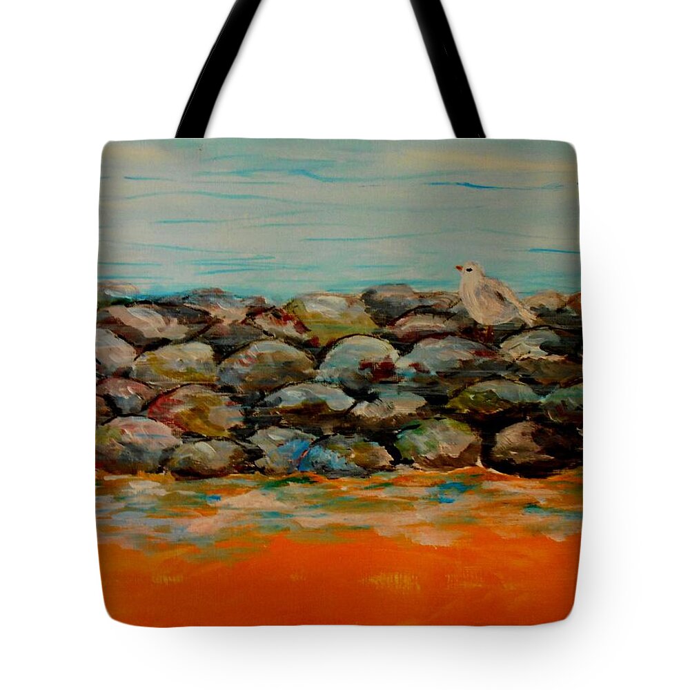 Stones Tote Bag featuring the painting Stones by Konstantinos Charalampopoulos