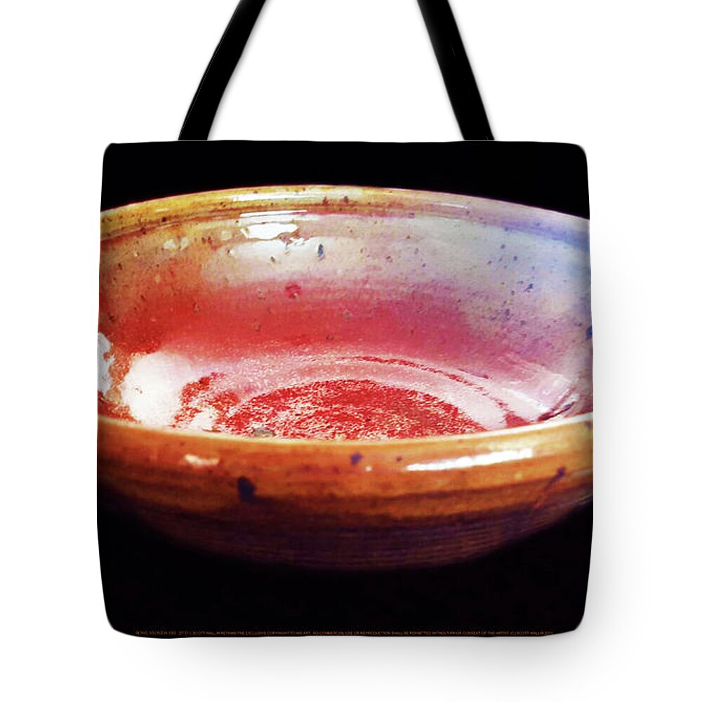 Collection Of Ceramics Works Tote Bag featuring the ceramic art Large Stoneware Bowl #1 by Scott Wallin