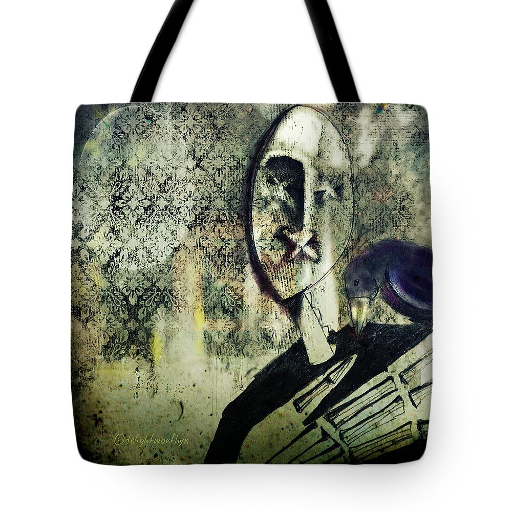 Raven Tote Bag featuring the digital art Stop Talking by Delight Worthyn