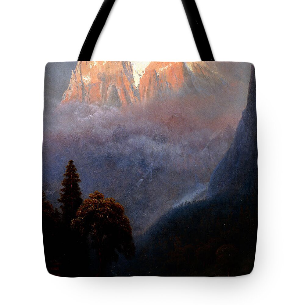 Mountain Tote Bag featuring the painting Storm Among the Alps by Albert Bierstadt