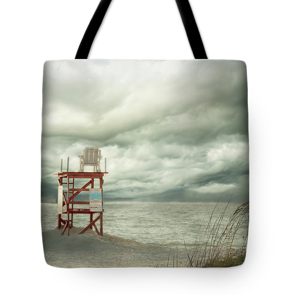 Bath Tote Bag featuring the photograph Storm Approaching Gulf of Mexico, Florida by Liesl Walsh