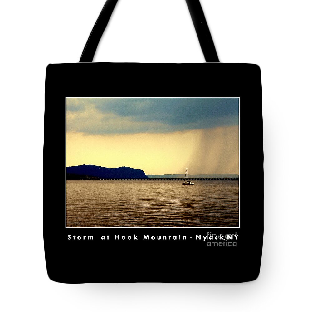 Poster Tote Bag featuring the photograph Storm at Hook Mountain Nyack NY by Poster by Irene Czys