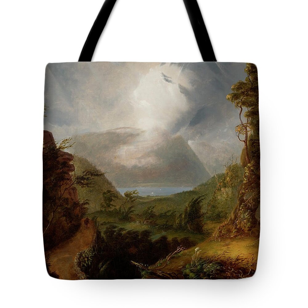 Thomas Cole (1801-1848) Tote Bag featuring the painting Storm King by MotionAge Designs