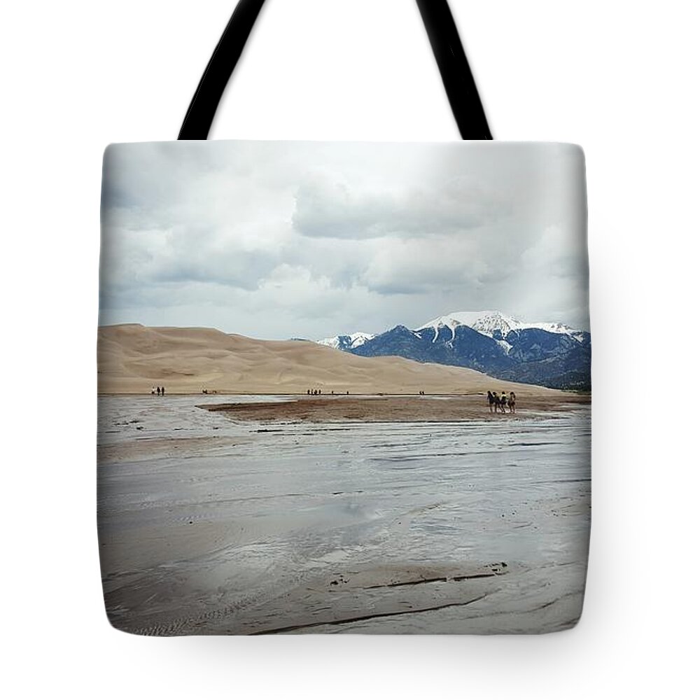 Great Sand Dunes National Park Tote Bag featuring the photograph Storm over Sand Dunes by William Slider