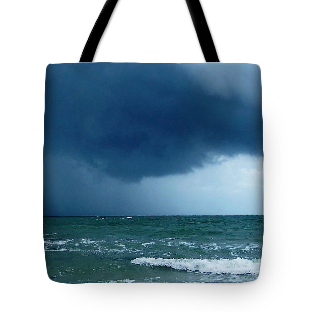 Landscape Photography Tote Bag featuring the photograph Stormy Day At Honeymoon Island 003 by Christopher Mercer