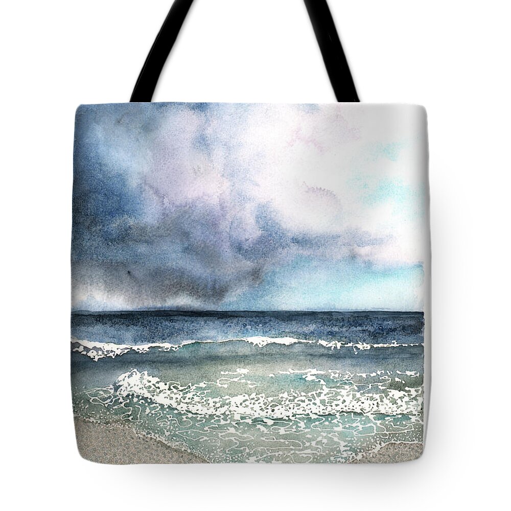 Storm Tote Bag featuring the painting Stormy Day by Hilda Wagner