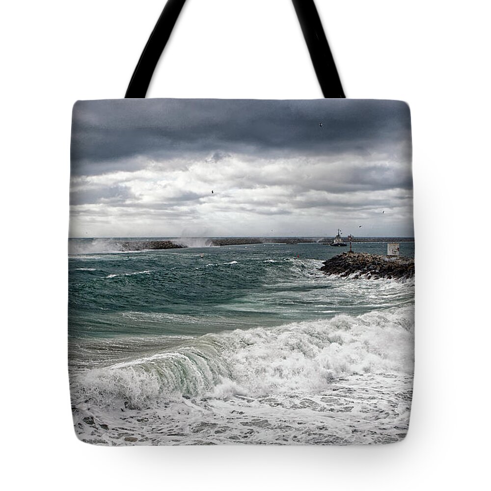 Storm Tote Bag featuring the photograph Stormy Day on Redondo by Michael Hope