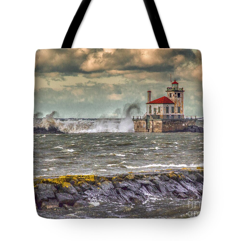 Lighthouses Tote Bag featuring the photograph Stormy Waters by Rod Best